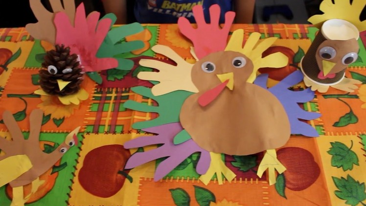 THANKSGIVING ARTS AND CRAFTS FOR KIDS - 5 DIFFERENT TURKEYS!