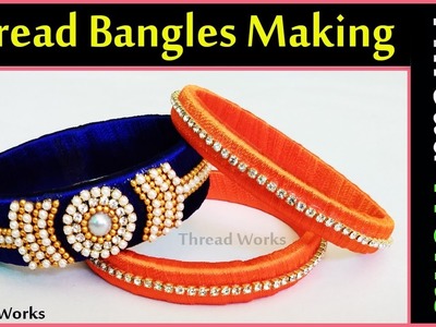 Thread bangles making, thread bangles making for beginners, designer bangles