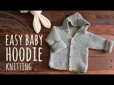 Tutorial Easy Baby Knitting Hoodie Cardigan
