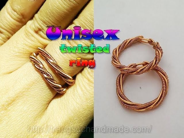 Unisex twisted ring from copper wire - DIY handmade jewelry 343