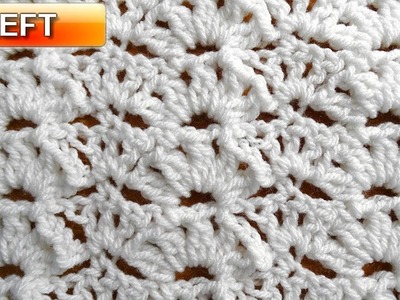 Whiteout Shells Crochet Stitch - Left Handed Crochet Tutorial