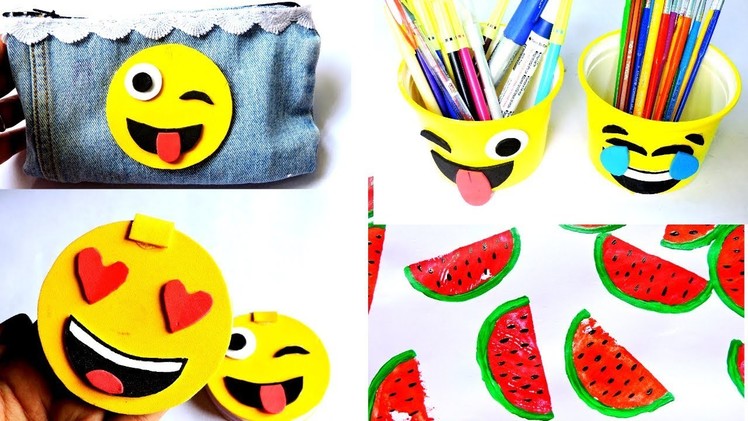5 DIY School Supplies || Emoji Craft || Easy 5 - Minute Craft || Craft Ideas For School Student ||