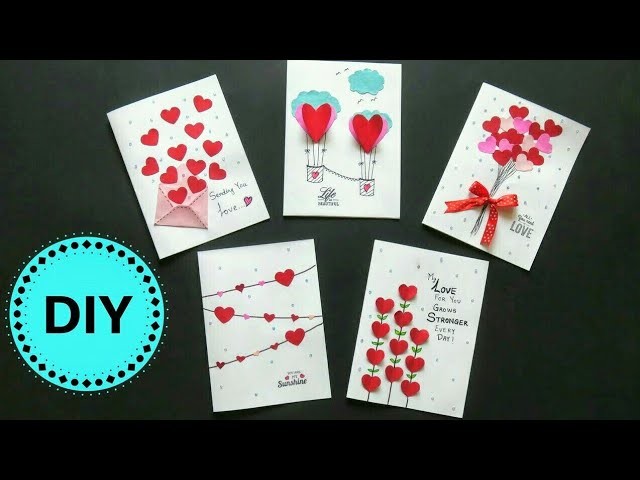 5 easy greeting cards tutorial | DIY mother's day gift ideas 2018 | easy valentine greeting cards