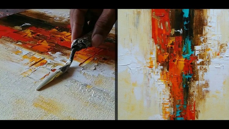 Abstract Painting. How to make abstract painting for Beginners. Demonstration. Tutorial