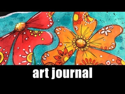 Art journal | paper piecing and acrylic markers