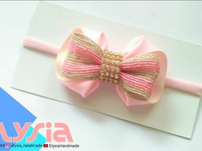 Baby #Headband Ideas : Laço Sweet Pink Bow Headband | DIY by Elysia Handmade