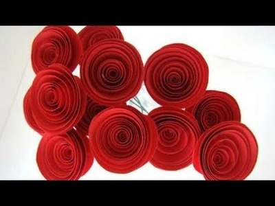 Big Paper flower diy - making of paper rose just 2 minutes | spiral rose | roll  (hindi)
