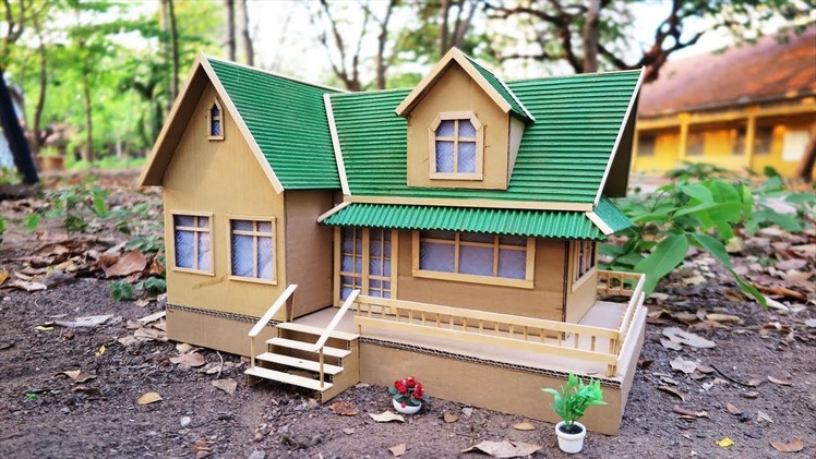 Building Cardboard Mansion House - DIY  Popsicle Stick House