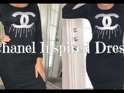 CHANEL INSPIRED T-SHIRT.DRESS DIY| GLITTER HEAT TRANSFER