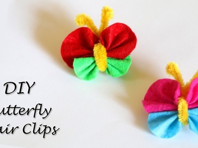 DIY Butterfly Hair Clips | Kids Hair Accessories | Felt Craft Ideas | Alligator Clips