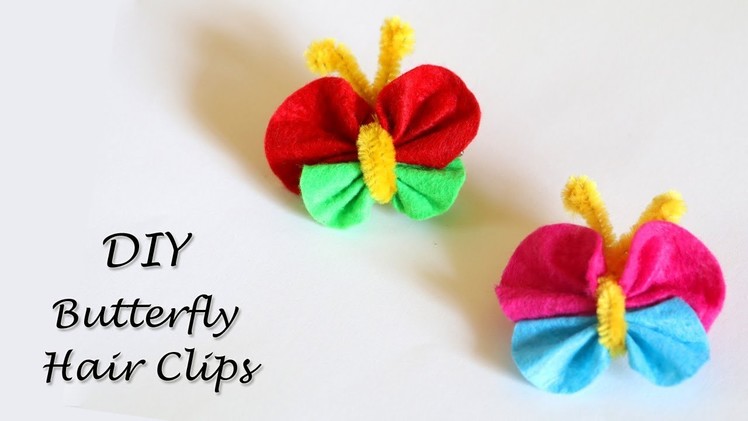 DIY Butterfly Hair Clips | Kids Hair Accessories | Felt Craft Ideas | Alligator Clips