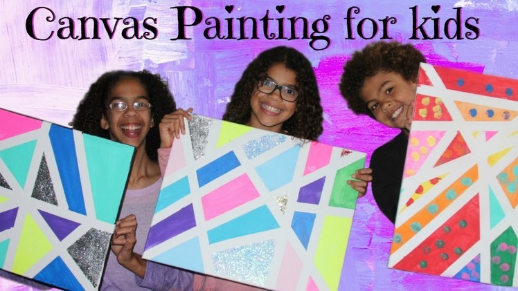 DIY CANVAS PAINTING FOR KIDS  Quick and EASY canvas painting tutorial for children