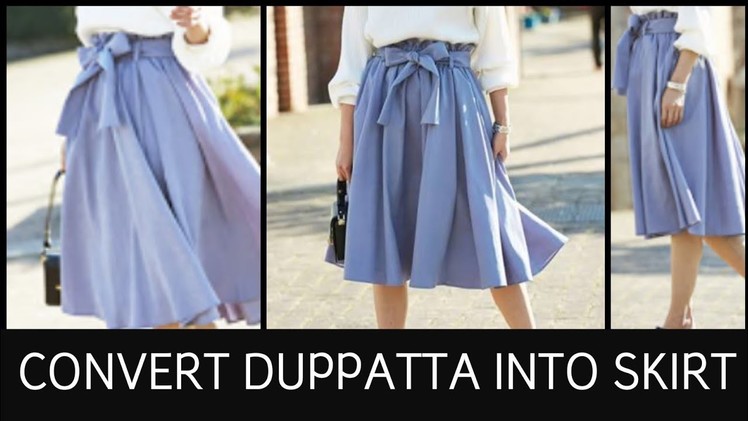 DIY: Convert Old Saree.Duppatta Into Full Volume Flare Skirt in 10 Minutes