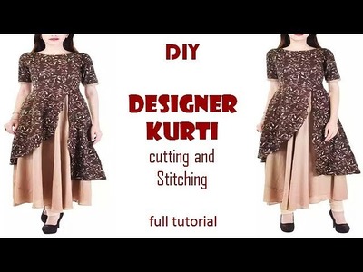DIY designer kurti cutting and stitching full tutorial
