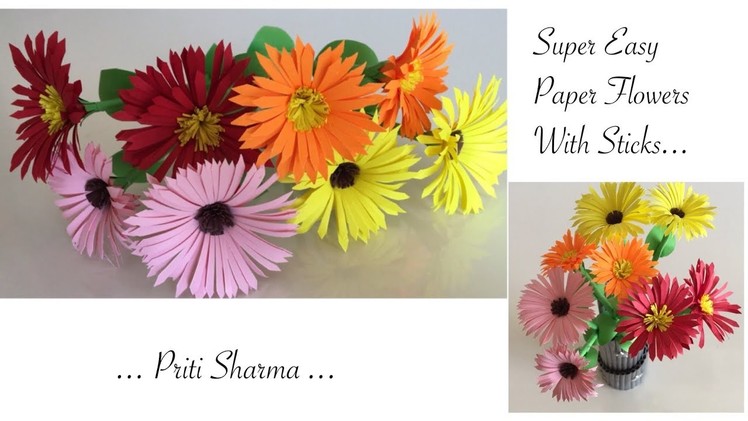 DIY : Easy Way To Make Paper Flower Chrysanthemums. Paper Flower Craft | Priti Sharma