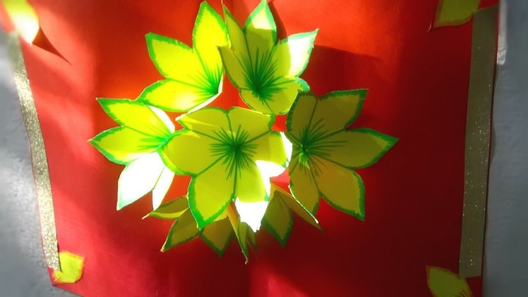 DIY Flower Pop up Card-Paper Crafts-Handmade craft