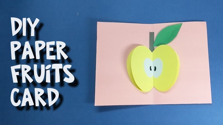 Diy how to make easy pop up apple fruits card for health day  for kids