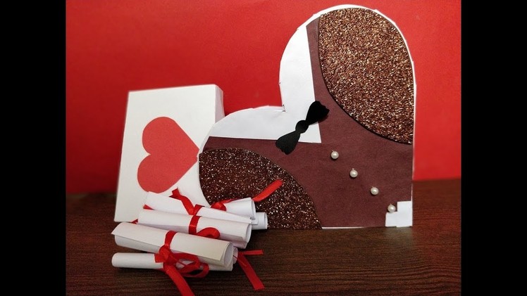 DIY- how to make heart shape message box|crafts villa