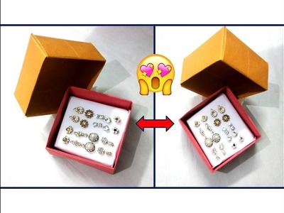 DIY Jewellery Box.Handmade Earring Organizer.Easy Paper Gift Box.