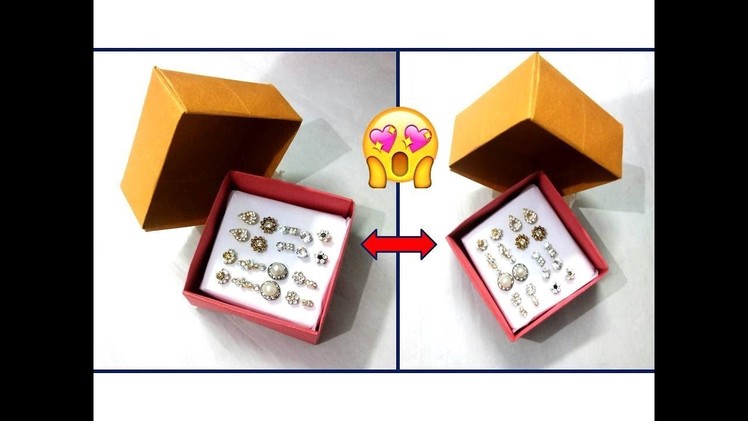DIY Jewellery Box.Handmade Earring Organizer.Easy Paper Gift Box.