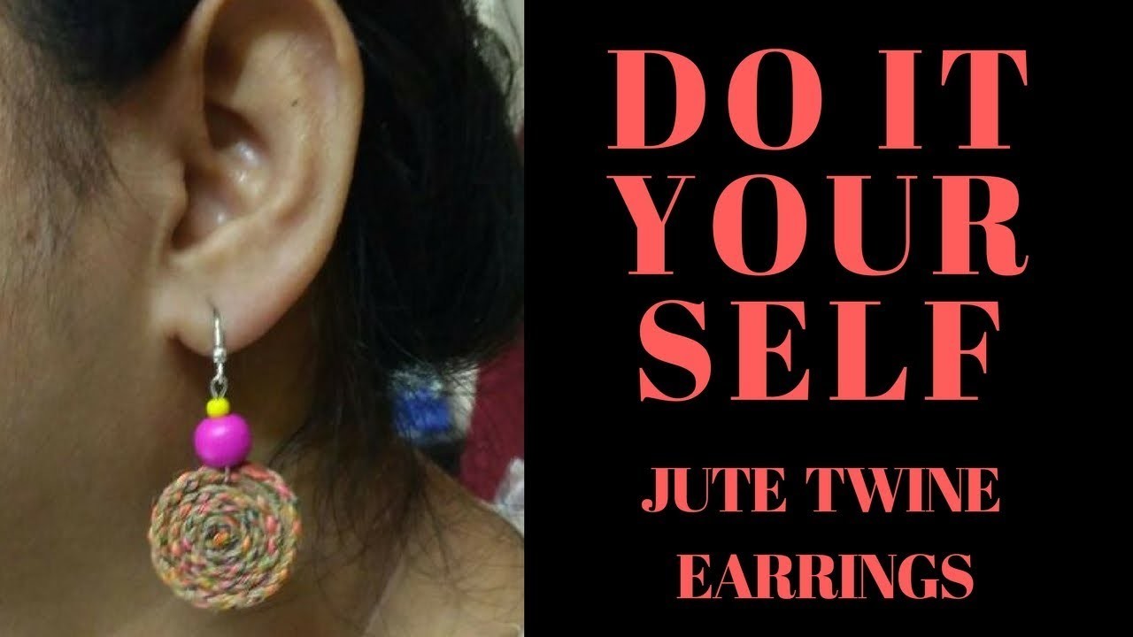 DIY Jute twine earrings | how make Jute earrings in 5 minutes