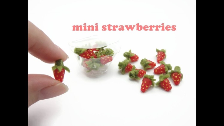 DIY Miniatures Doll Mini - Strawberries - No clay!