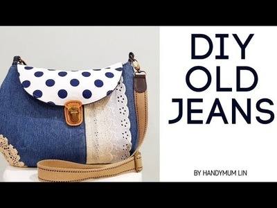Diy old jeans into sling bag | Super lovely | easy sewing tutorial❤❤
