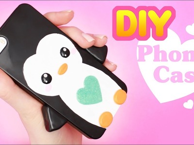 DIY PENGUIN PHONE CASE! - Kawaii Clay DIY!