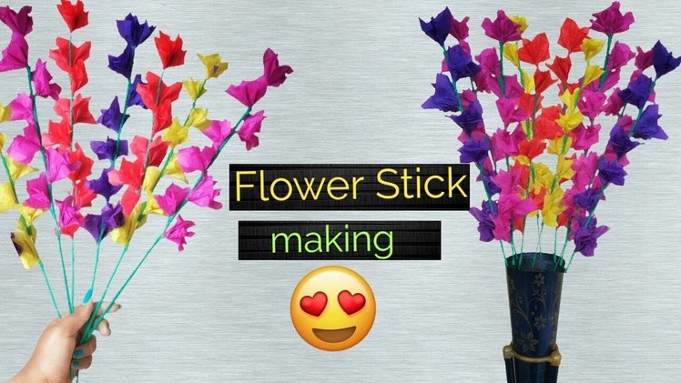 DIY Room Decoration idea! How to make Flower Stick |Paper craft