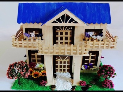 DIY Time lapse | Holz Eisstiele Villa | Building a popsicle stick dream house | Wooden Mansion