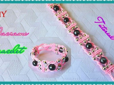 DIY Triple Spiral Knot Bracelet with Beads ★ Bracelet en spirale triple nœud avec des perles