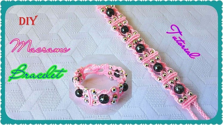 DIY Triple Spiral Knot Bracelet with Beads ★ Bracelet en spirale triple nœud avec des perles