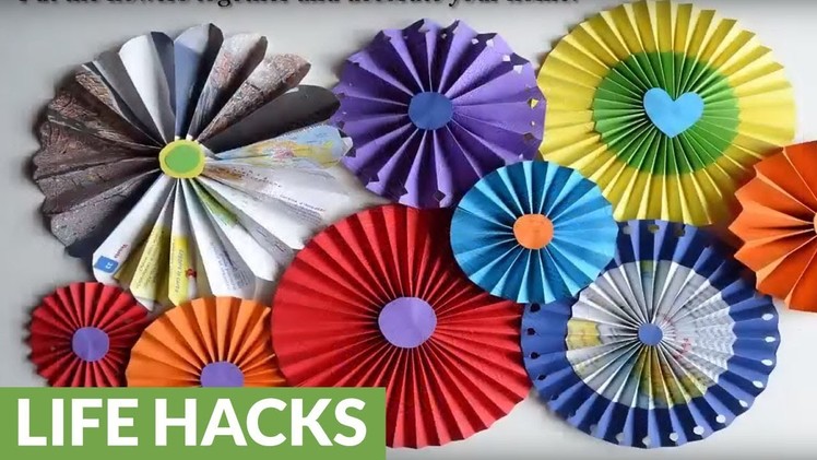 DIY wall decorations: How to make paper rosette flowers