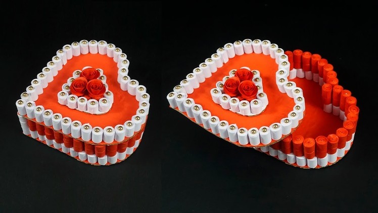 HEART Quilling Gift Box Ideas | Diy Heart for Valentine | Heart Box From Waste Papers