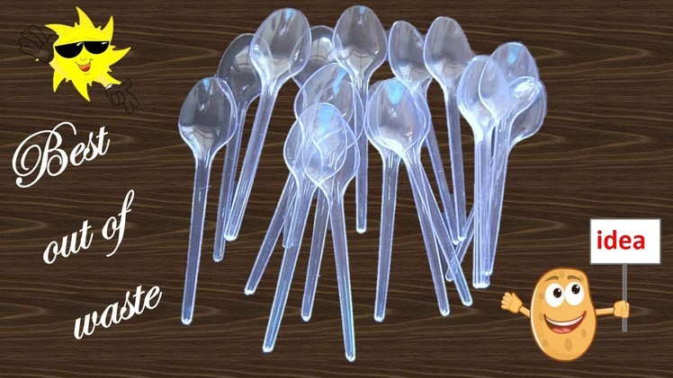 HM Spoon craft idea * How to make decorative things with plastic spoons