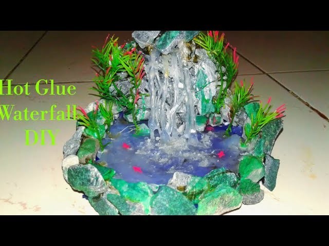 Hot glue waterfall Tutorial Update.DIY how to make glue gun water fall at home