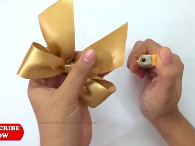 How to make a Bow, Make Simple Easy Bow, #DIY, Ribbon Hair Bow, Tutorial