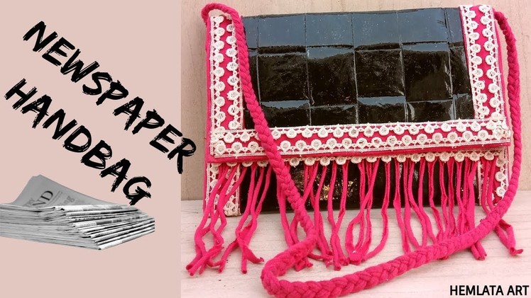 How to make a newspaper handbag | purse | newspaper craft