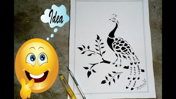 How to make a Peacock Paper Cutting Craft  Art by Pen-Knife