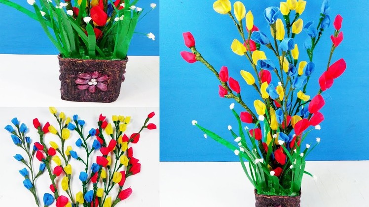 How To Make Beautiful Flower Stick with shopping Bag | DIY Shopping Bags Flower | DIY Craft Ideas