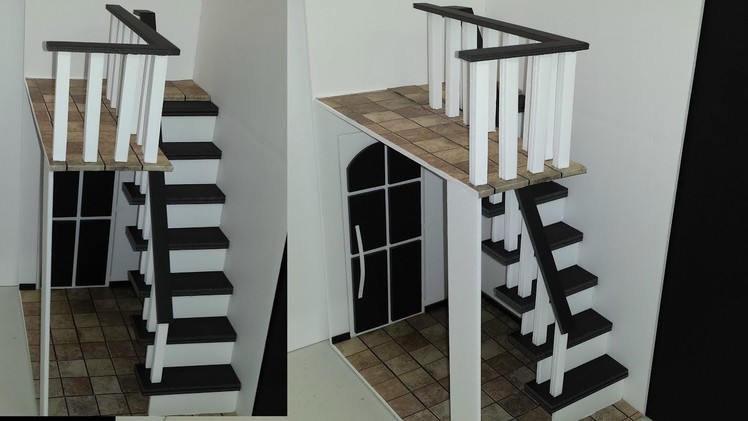 How to make Doll Stairs with Railing
