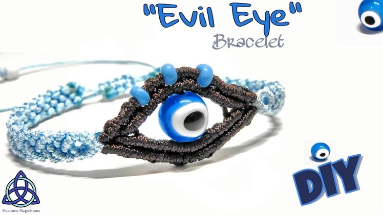 How to make Evil Eye Macrame Bracelet Tutorial- Easy Macrame Craft Idea