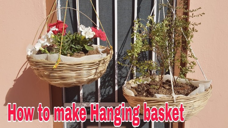 How to make Hanging basket under 50 Rs,  How to make hanging basket at home