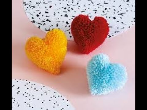 How to make  heart shaped pom pom | art and craft ideas | be crafty