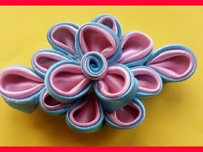 How To Make Kanzashi Flower In 5 Minutes - DIY Tutorial - Kanzashi #1