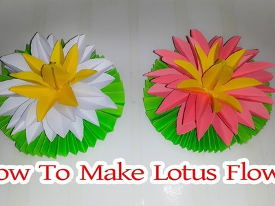 How to make Lotus flowers with paper # DIY Paper Crafts #  Water Lily paper flowers