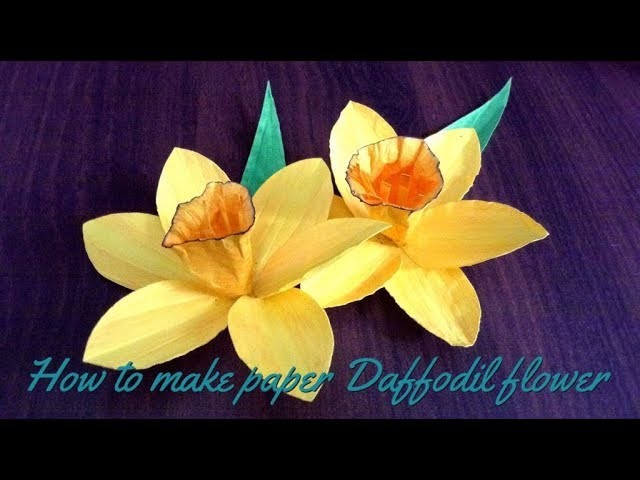 How to  make paper DAFFODIL FLOWER l DIY DAFFODIL FLOWER l creating crafitng