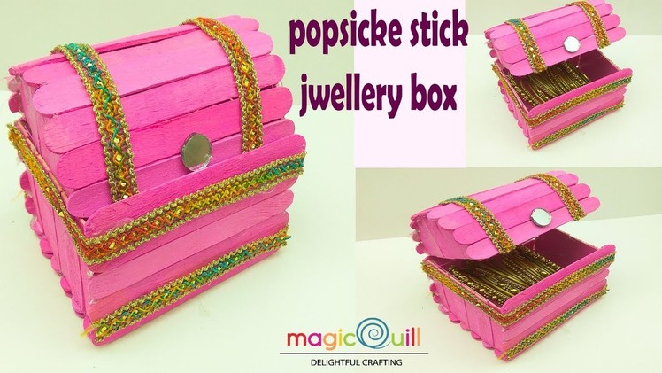 How to make Popsicle stick jwellery box | Popsicle stick craft ideas | art and craft ideas