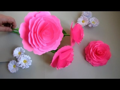 How to Make Realistic Paper Rose Stick. DIY. Paper Craft. Handcraft.
