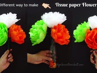 How to make tissue paper flower-Very easy method, #Diy spring room decor